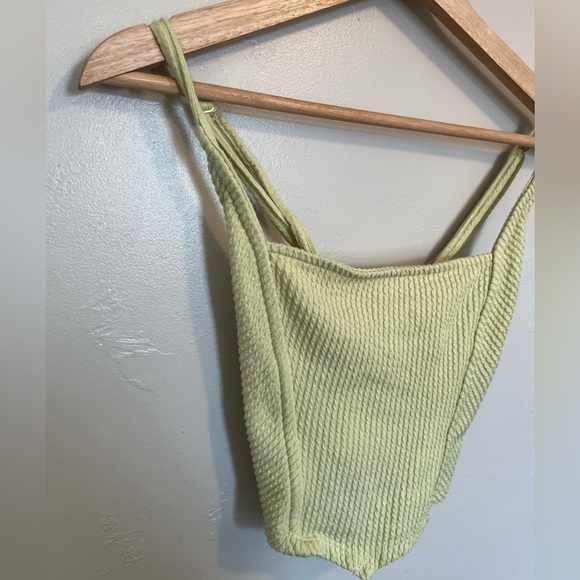 Urban Outfitters UO Modern Corset Top Cropped Cross Back Tank Lime Green - Picture 4 of 10